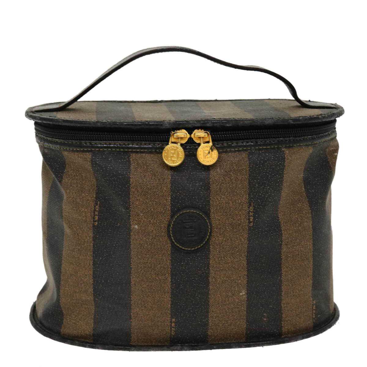 FENDI Pecan Canvas Vanity Cosmetic Pouch Brown bs5320