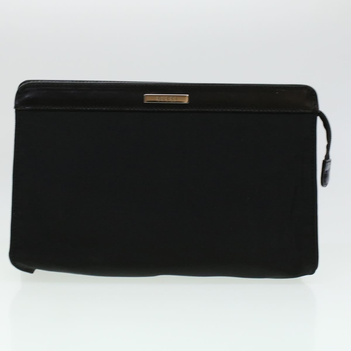 GUCCI GG Canvas Bamboo Shoulder Bag Patent leather 4Set Black Beige bs5393