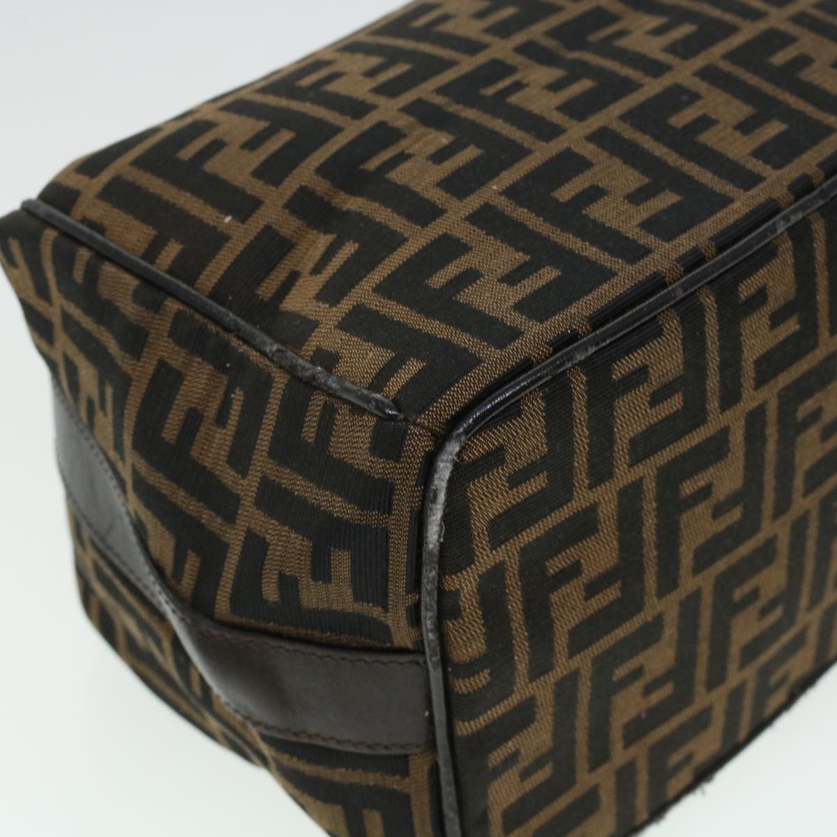 FENDI Zucca Canvas Hand Bag Black Brown bs5402