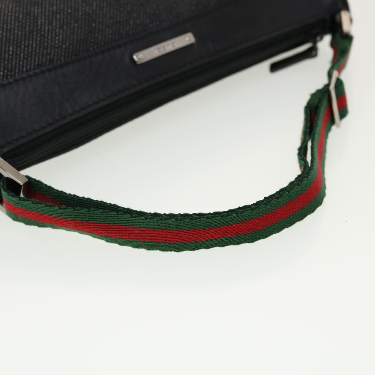 GUCCI Web Sherry Line Accessory Pouch Canvas Black Red Green bs5425