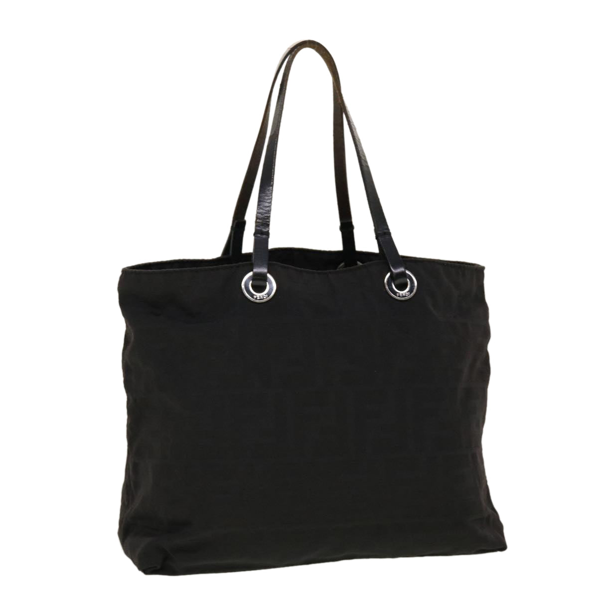FENDI Zucca Canvas Tote Bag Nylon Black bs5552