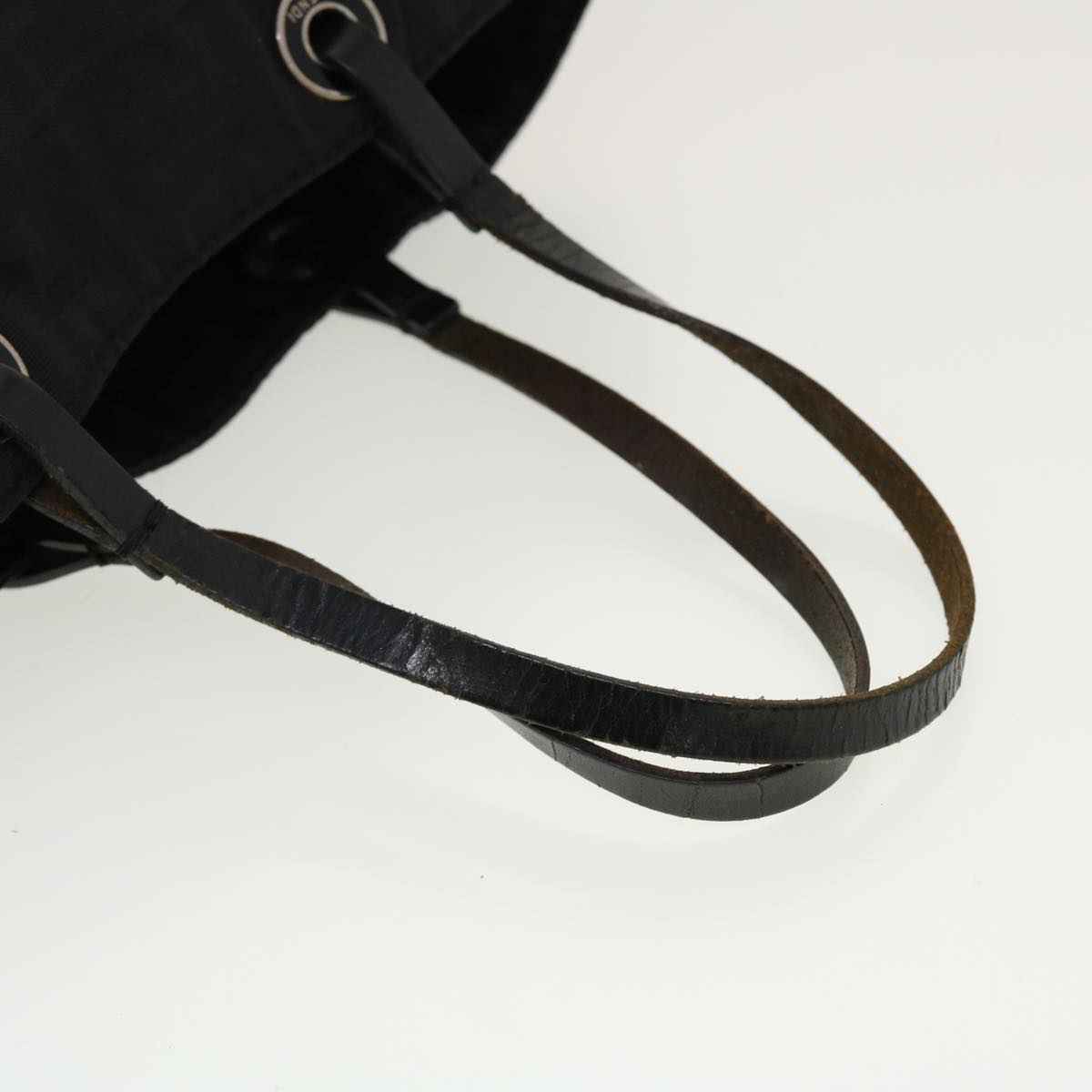 FENDI Zucca Canvas Tote Bag Nylon Black bs5552
