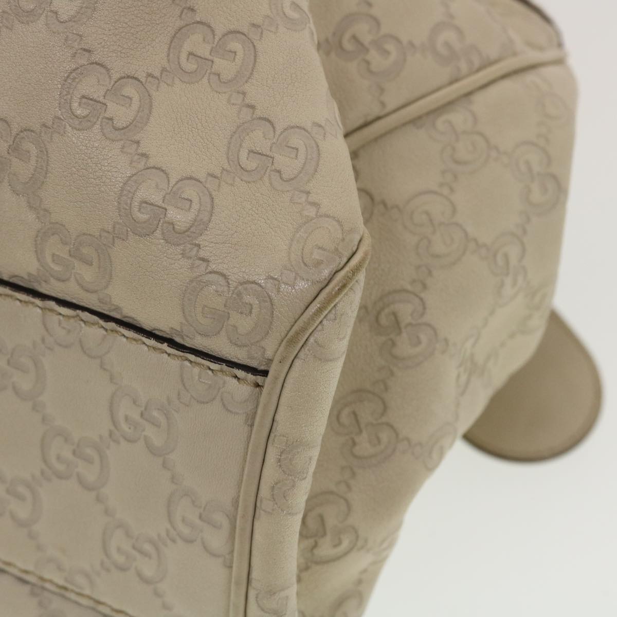 GUCCI Guccissima Hand Bag Leather White 211944 bs5554