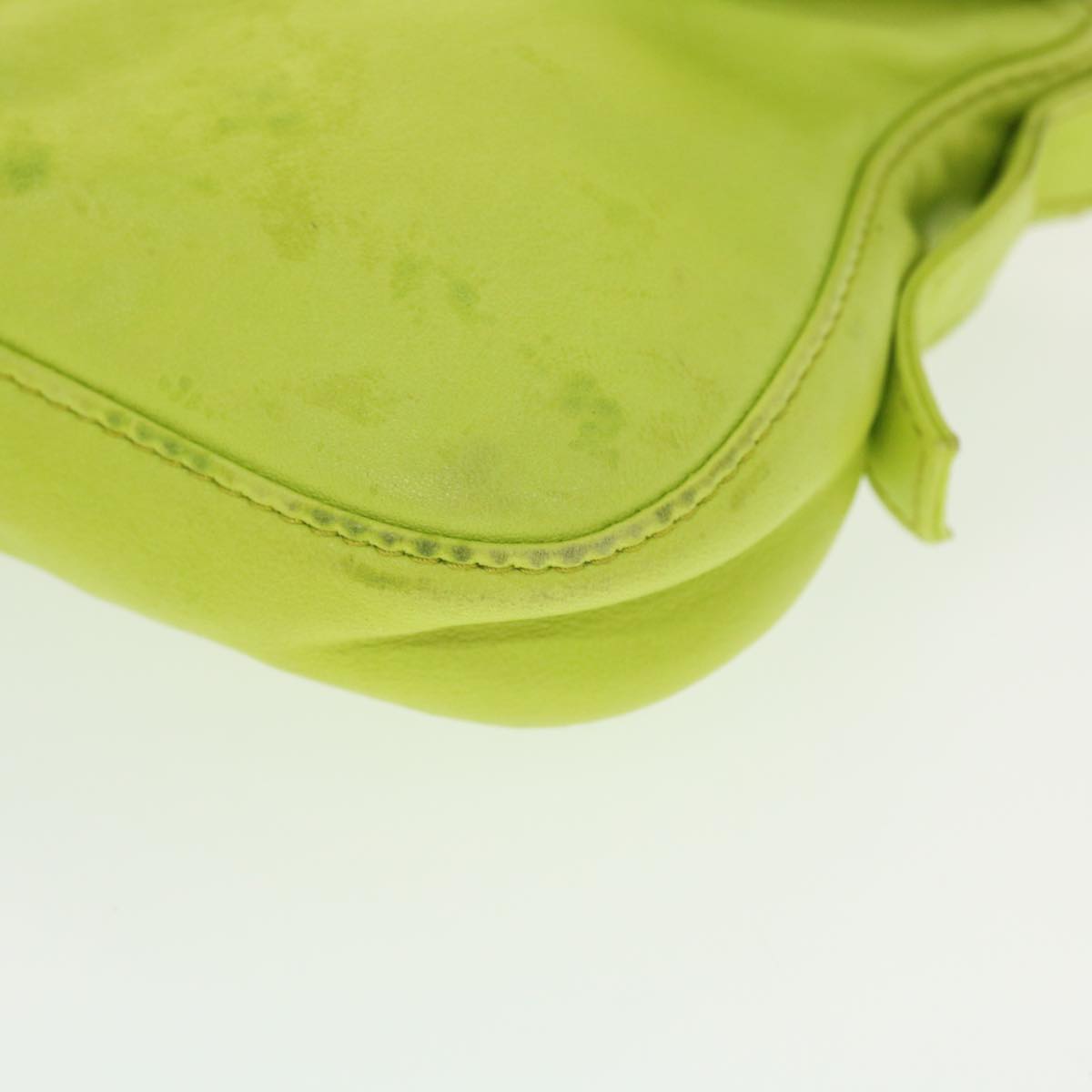FENDI Mamma Baguette Shoulder Bag Leather Green 2318-26424-008 bs5603