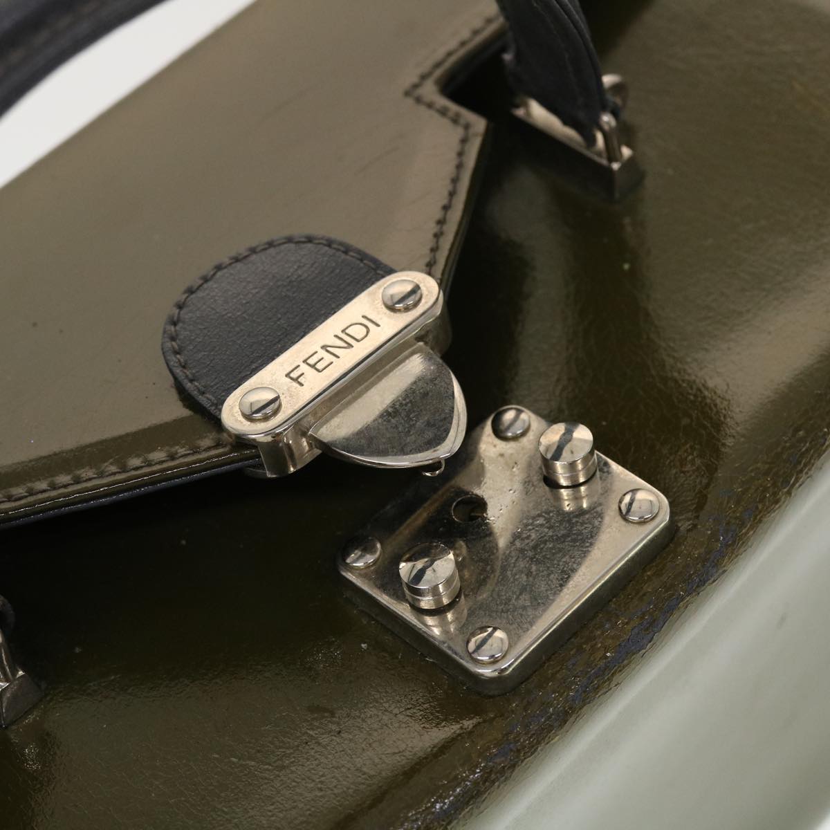 FENDI Shoulder Bag Leather 2way Khaki bs5657