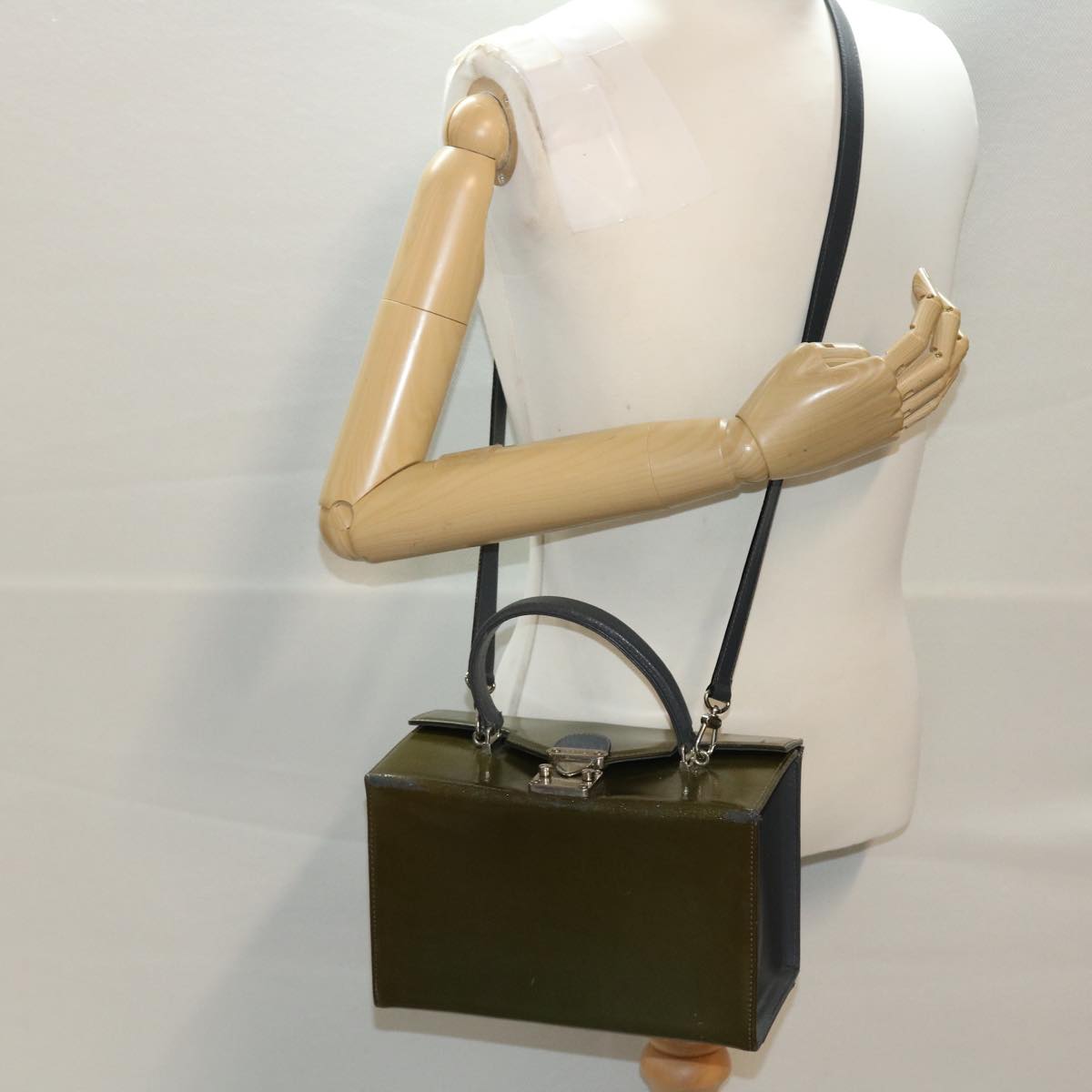 FENDI Shoulder Bag Leather 2way Khaki bs5657
