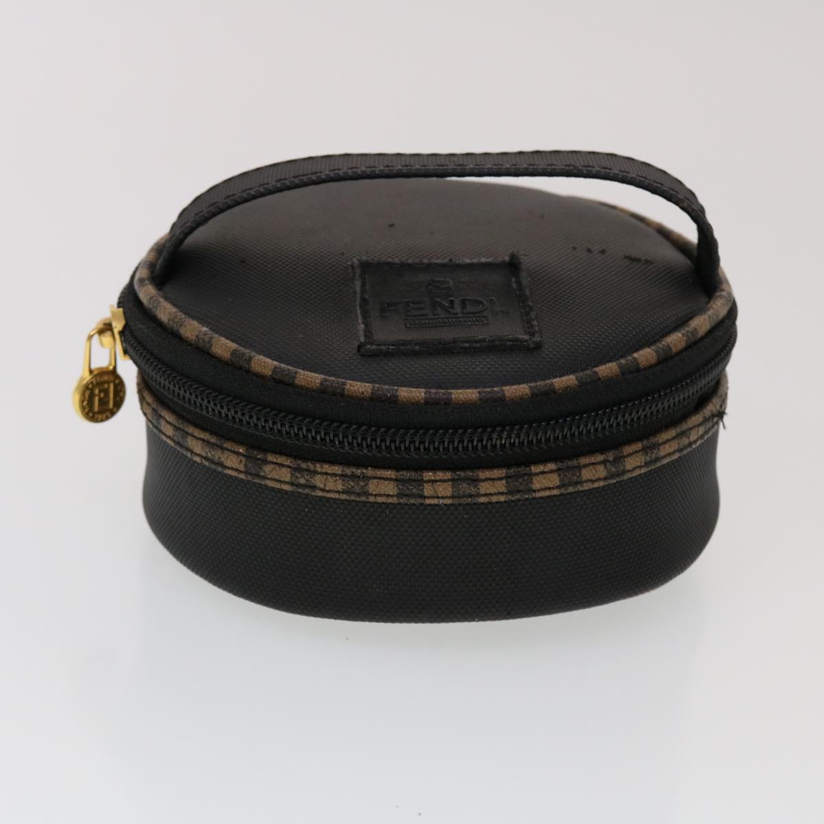 FENDI Pecan Canvas Pouch Shoulder Bag 3Set Black Brown bs5807