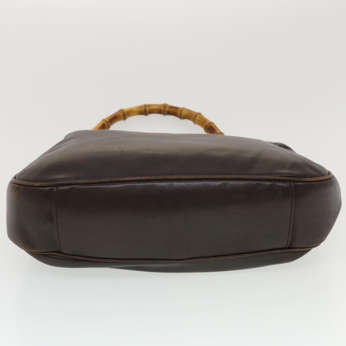 GUCCI Bamboo Hand Bag Leather 2way Black 001.2852.1577.0 bs5868