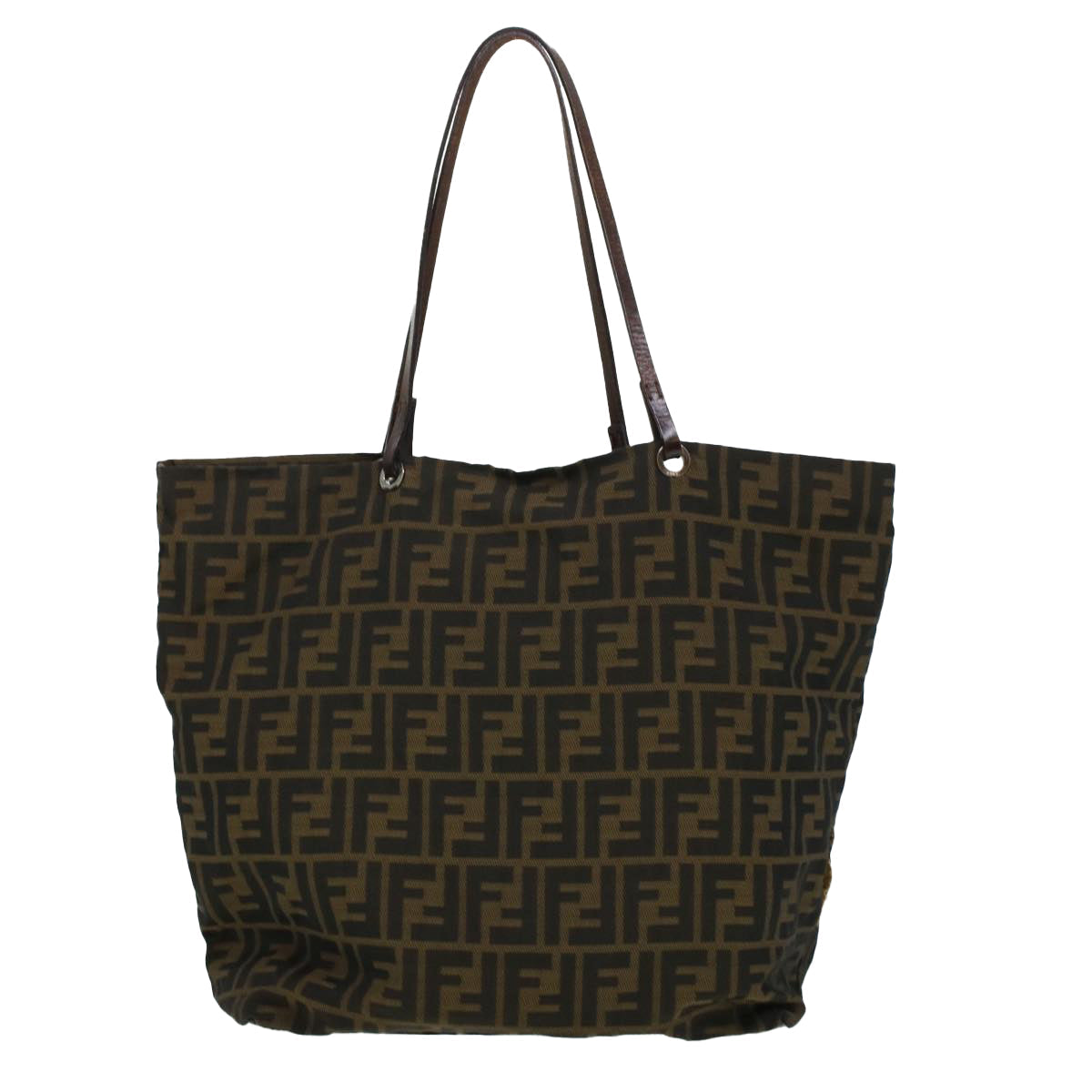 FENDI Zucca Canvas Tote Bag Black Brown bs6032