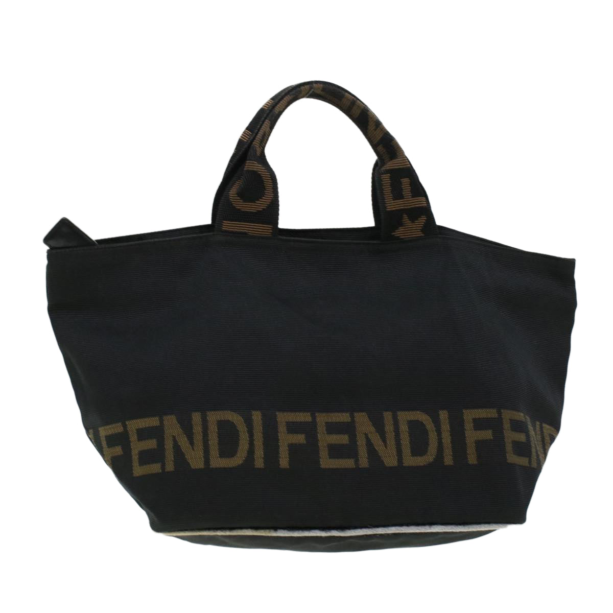 FENDI Zucca Canvas Hand Bag Black Brown bs6057