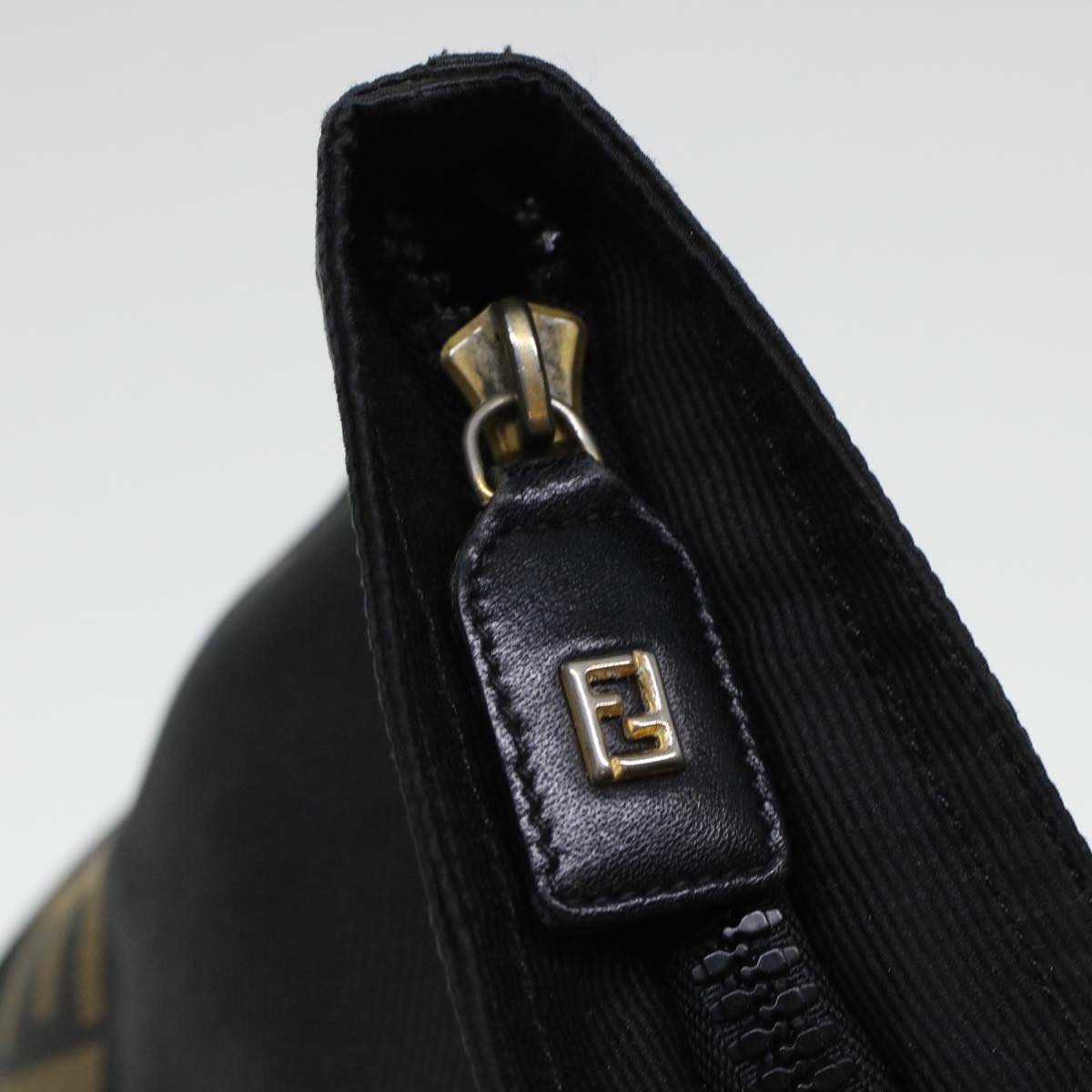 FENDI Zucca Canvas Hand Bag Black Brown bs6057