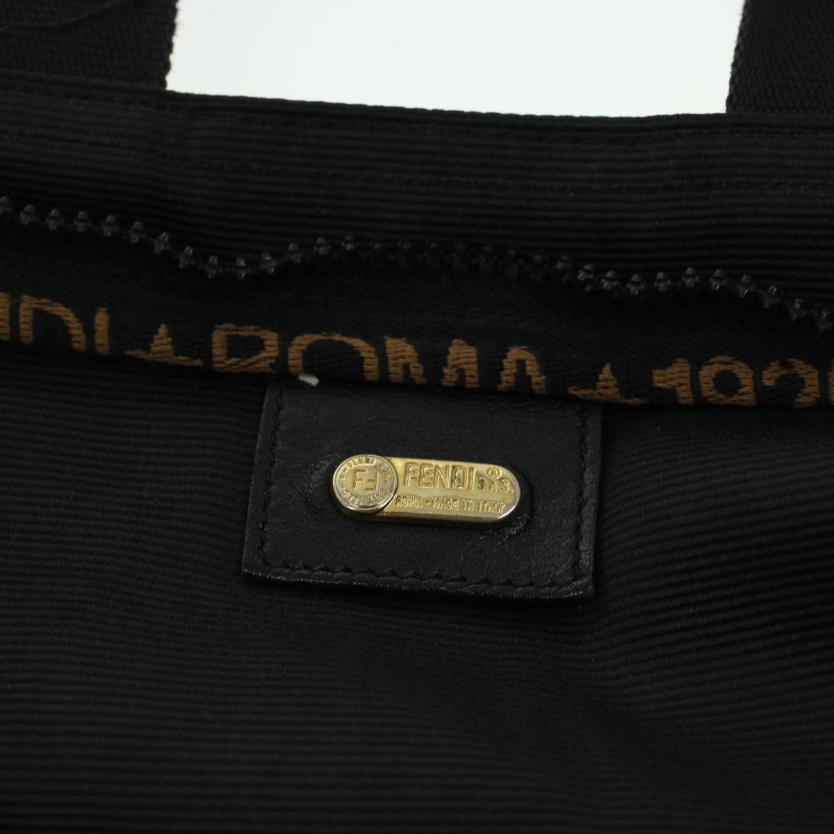 FENDI Zucca Canvas Hand Bag Black Brown bs6057