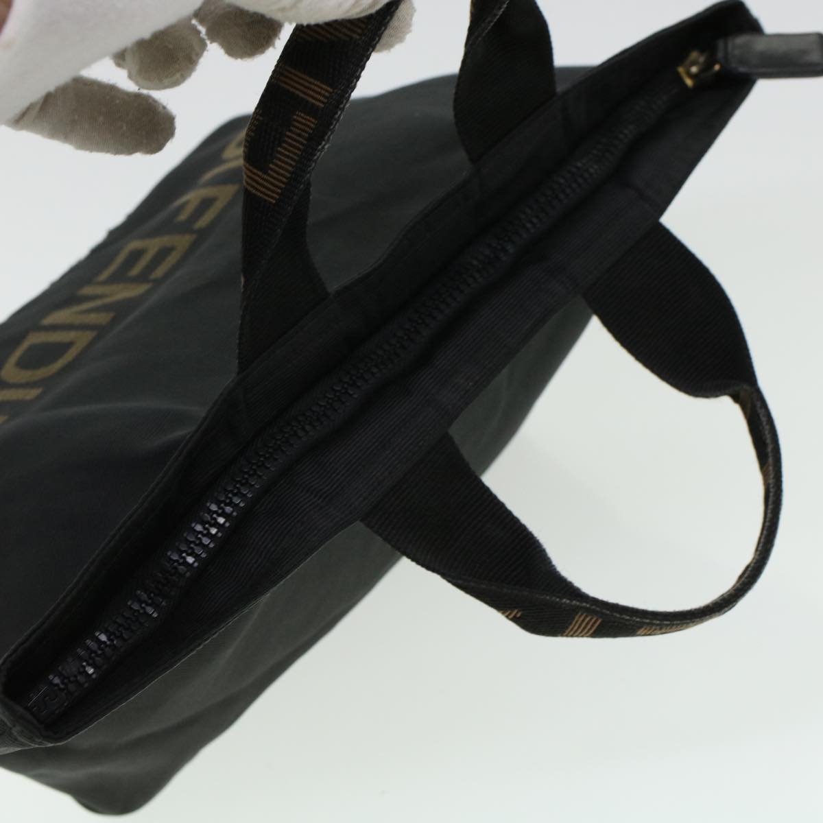 FENDI Zucca Canvas Hand Bag Black Brown bs6057