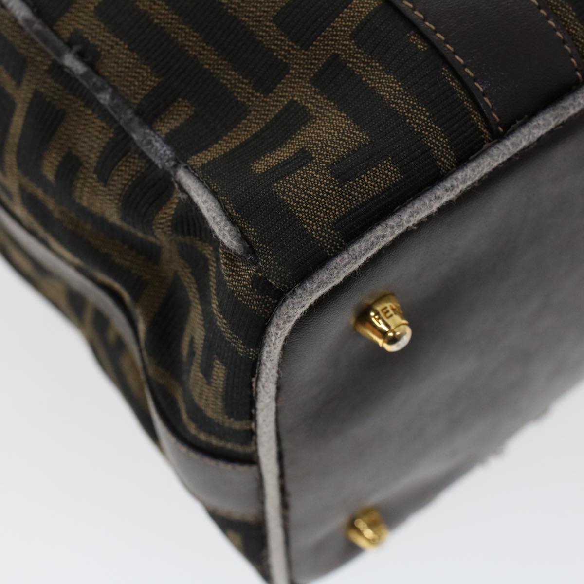 FENDI Zucca Canvas Hand Bag Black Brown bs6206