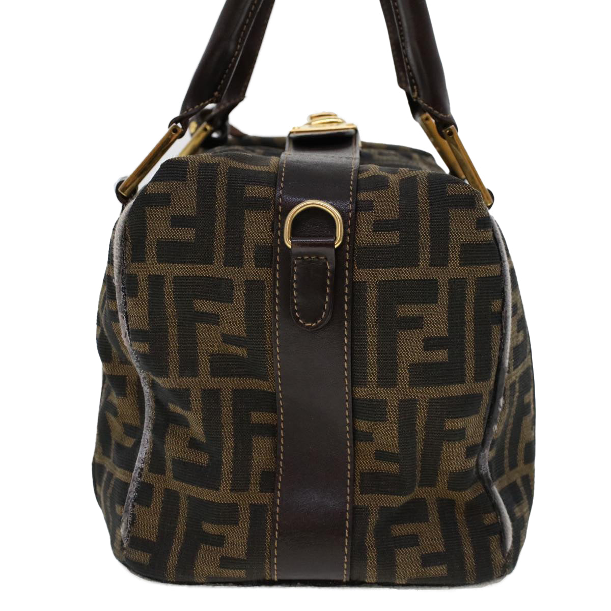 FENDI Zucca Canvas Hand Bag Black Brown bs6206