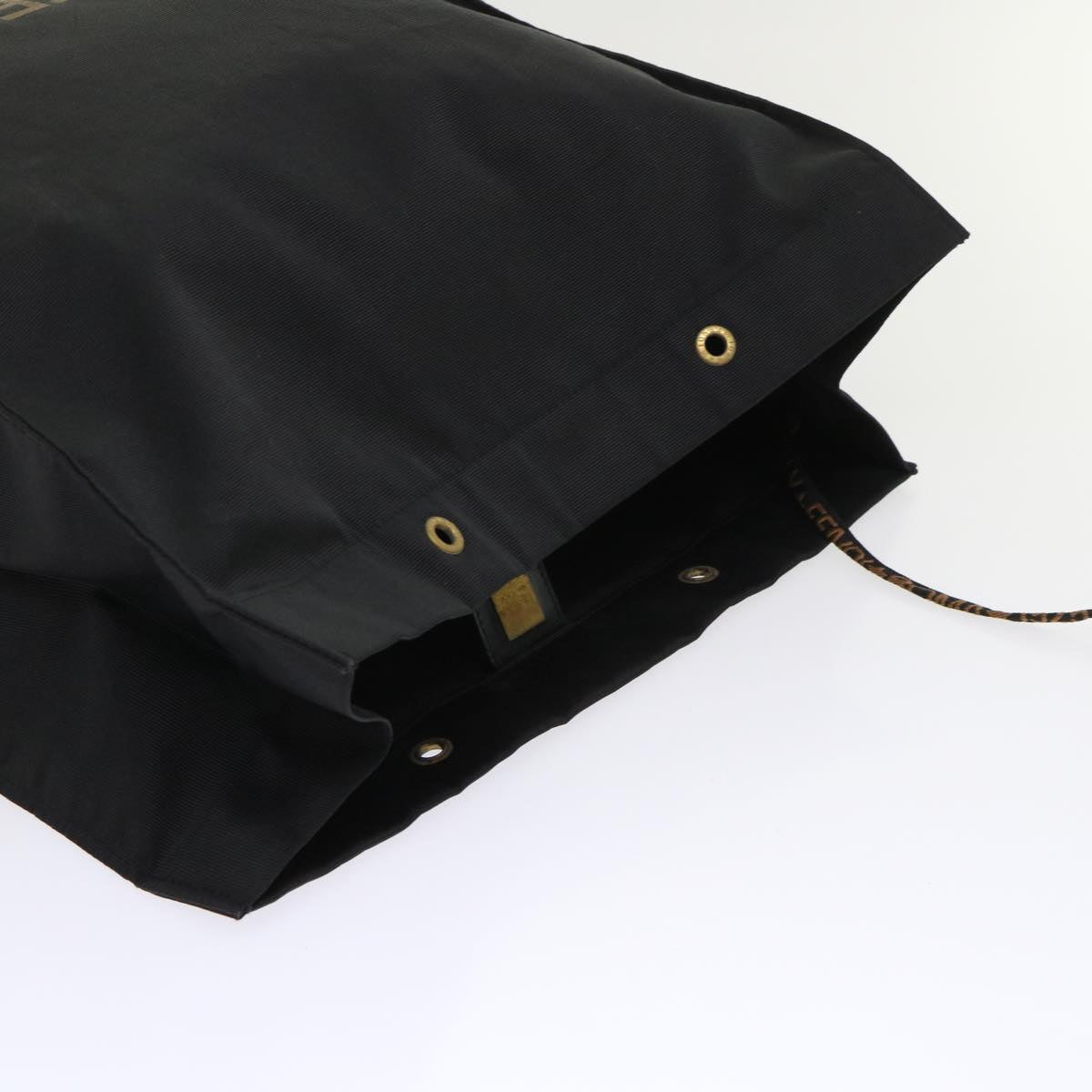 FENDI Pecan Canvas Hand Bag Garment Cover Nylon 2Set Brown Black bs6470