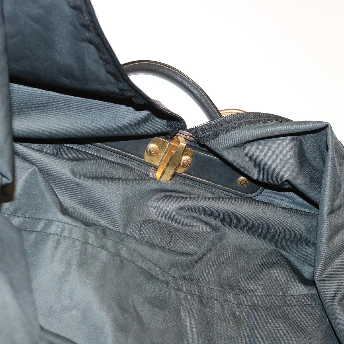 FENDI Pecan Canvas Hand Bag Garment Cover Nylon 2Set Brown Black bs6470