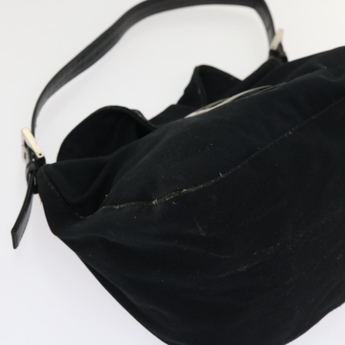 FENDI Mamma Baguette Shoulder Bag Nylon Black bs6540