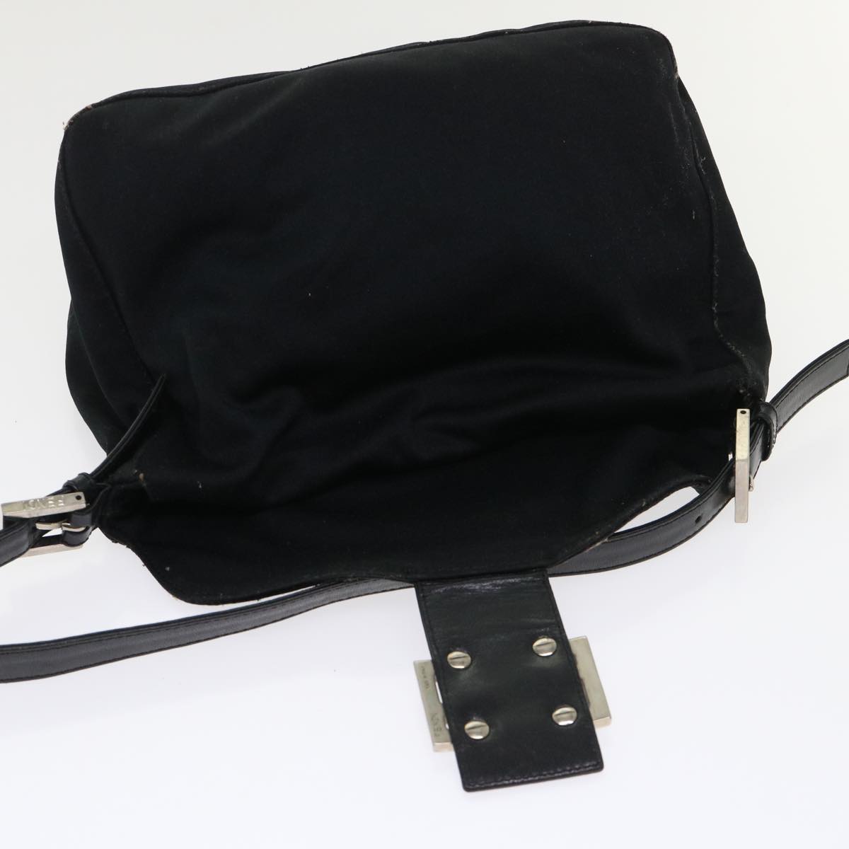 FENDI Mamma Baguette Shoulder Bag Nylon Black bs6540