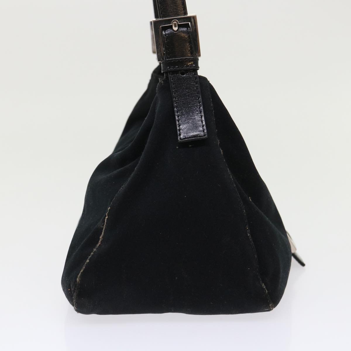 FENDI Mamma Baguette Shoulder Bag Nylon Black bs6540