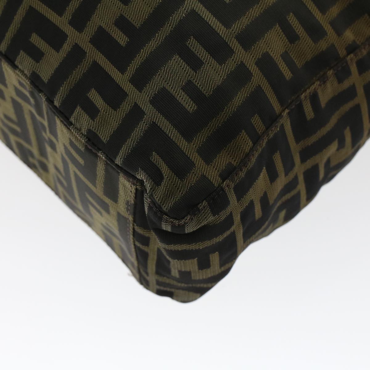 FENDI Zucca Canvas Tote Bag Nylon Brown Black bs6631