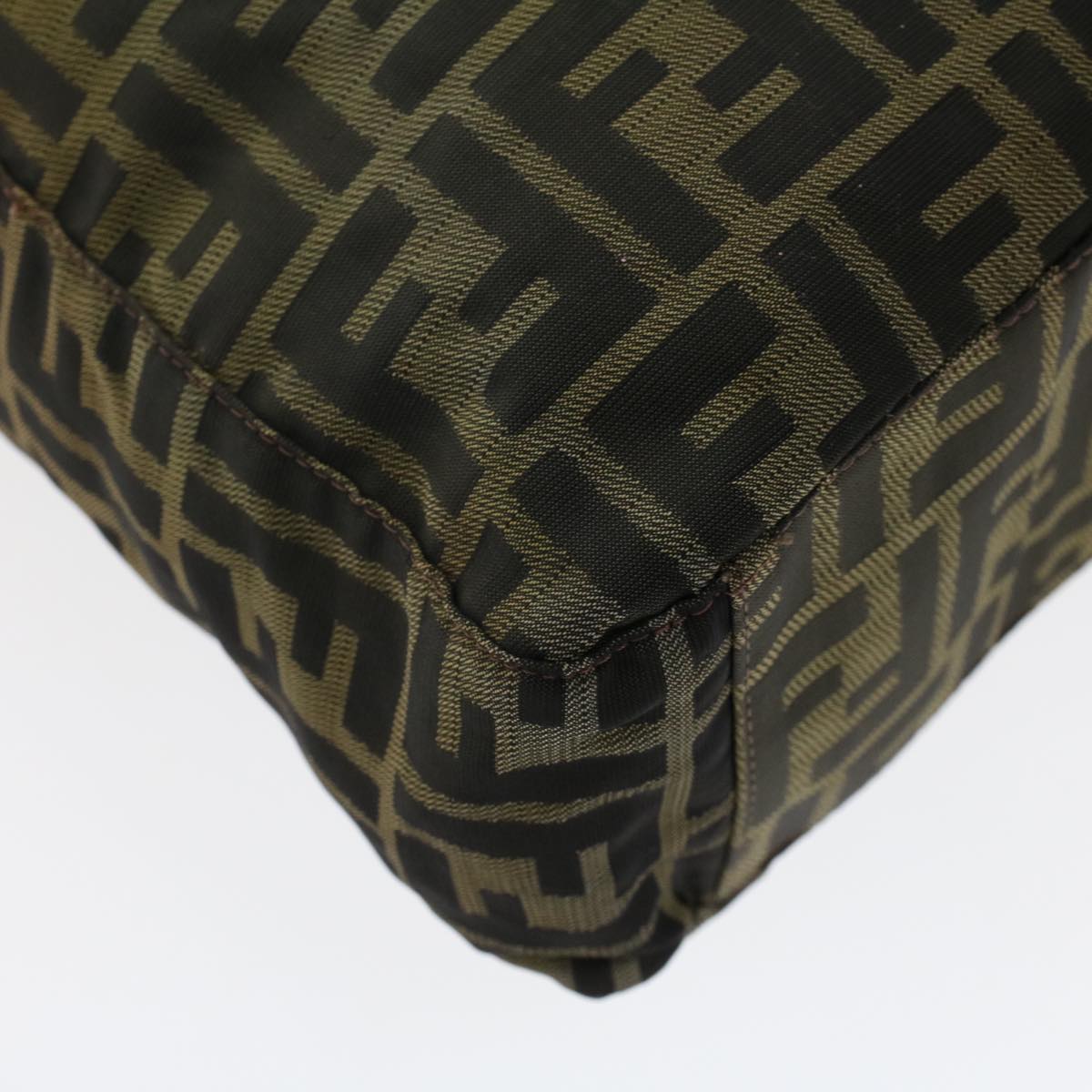 FENDI Zucca Canvas Tote Bag Nylon Brown Black bs6631