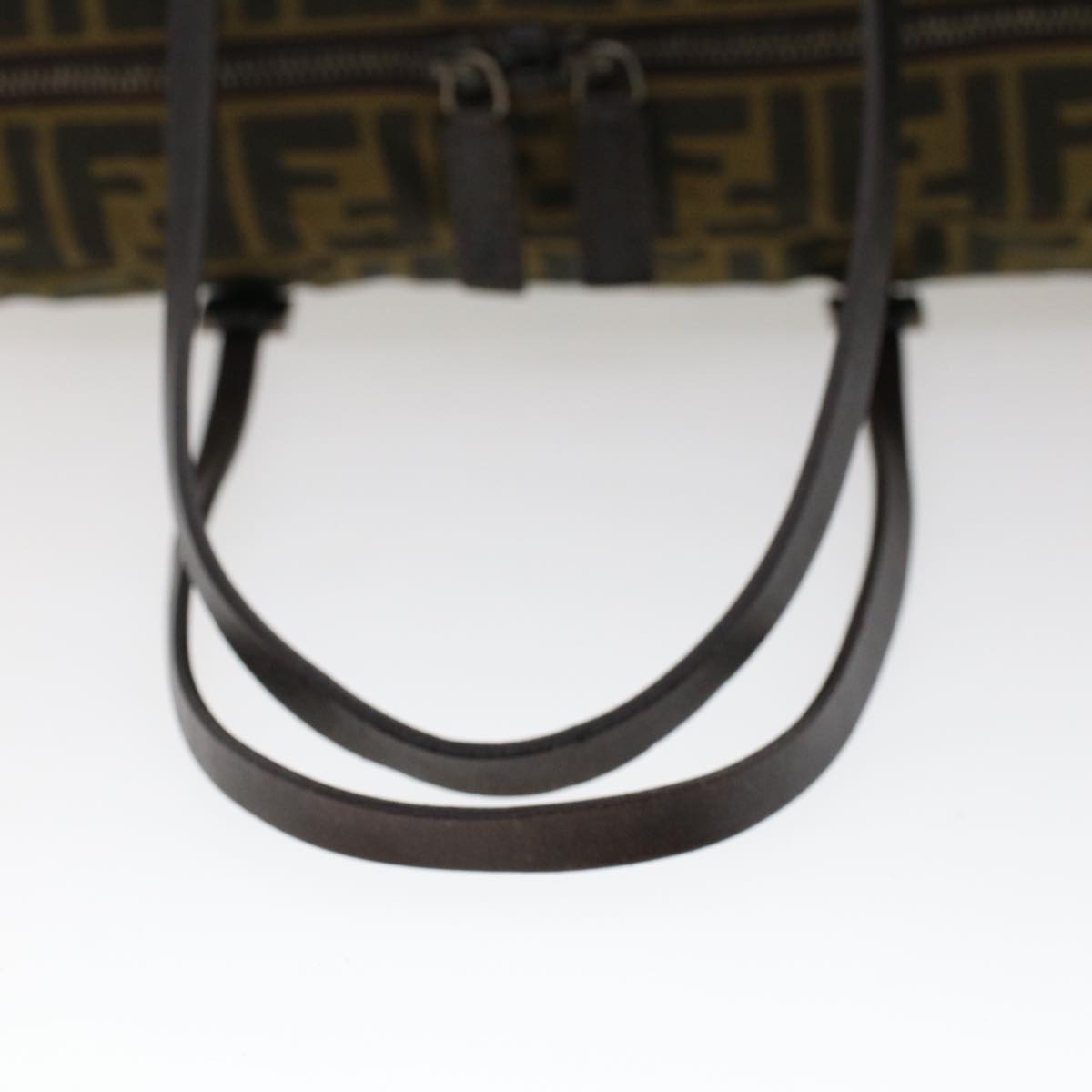 FENDI Zucca Canvas Tote Bag Nylon Brown Black bs6631