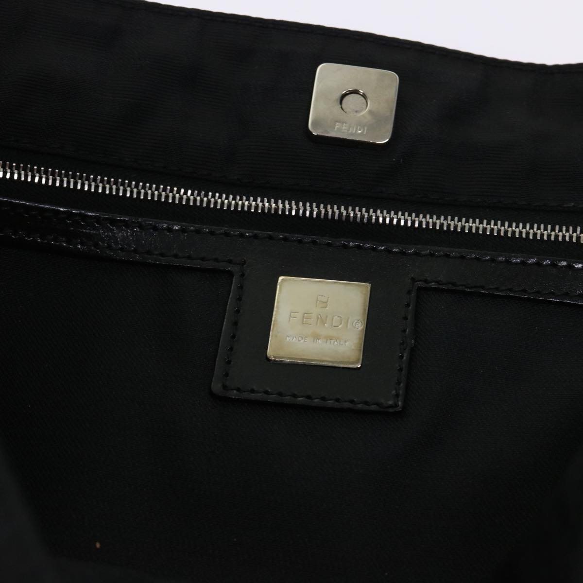 FENDI Zucca Canvas Shoulder Bag Black bs6666