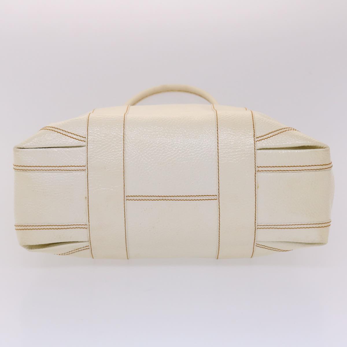 FENDI Boston Bag Leather White bs6767