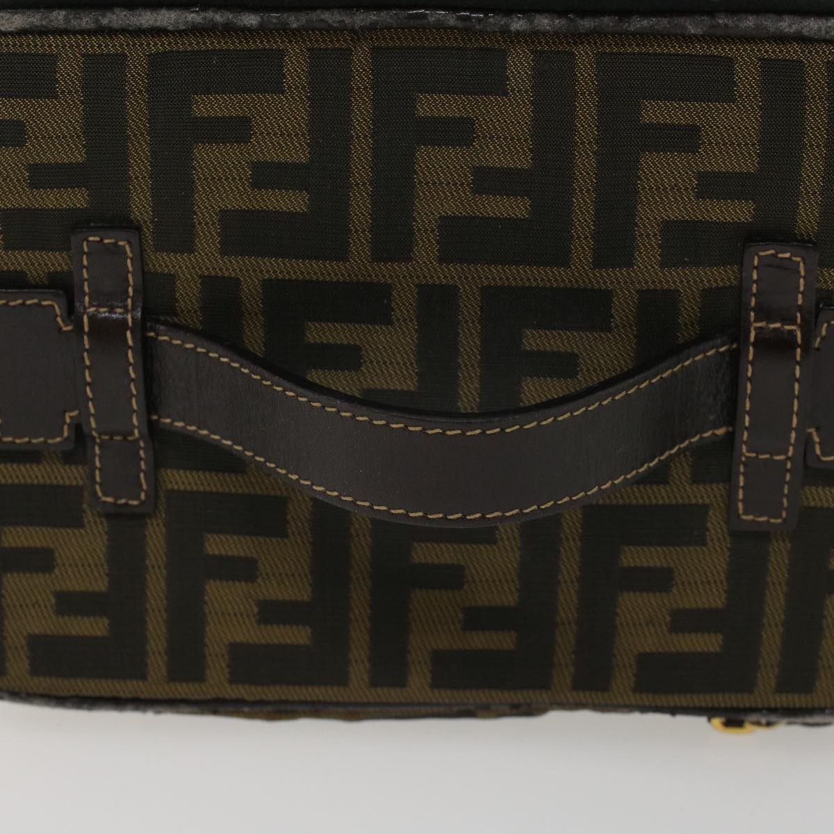 FENDI Zucca Canvas Vanity Cosmetic Pouch Black Brown bs6864