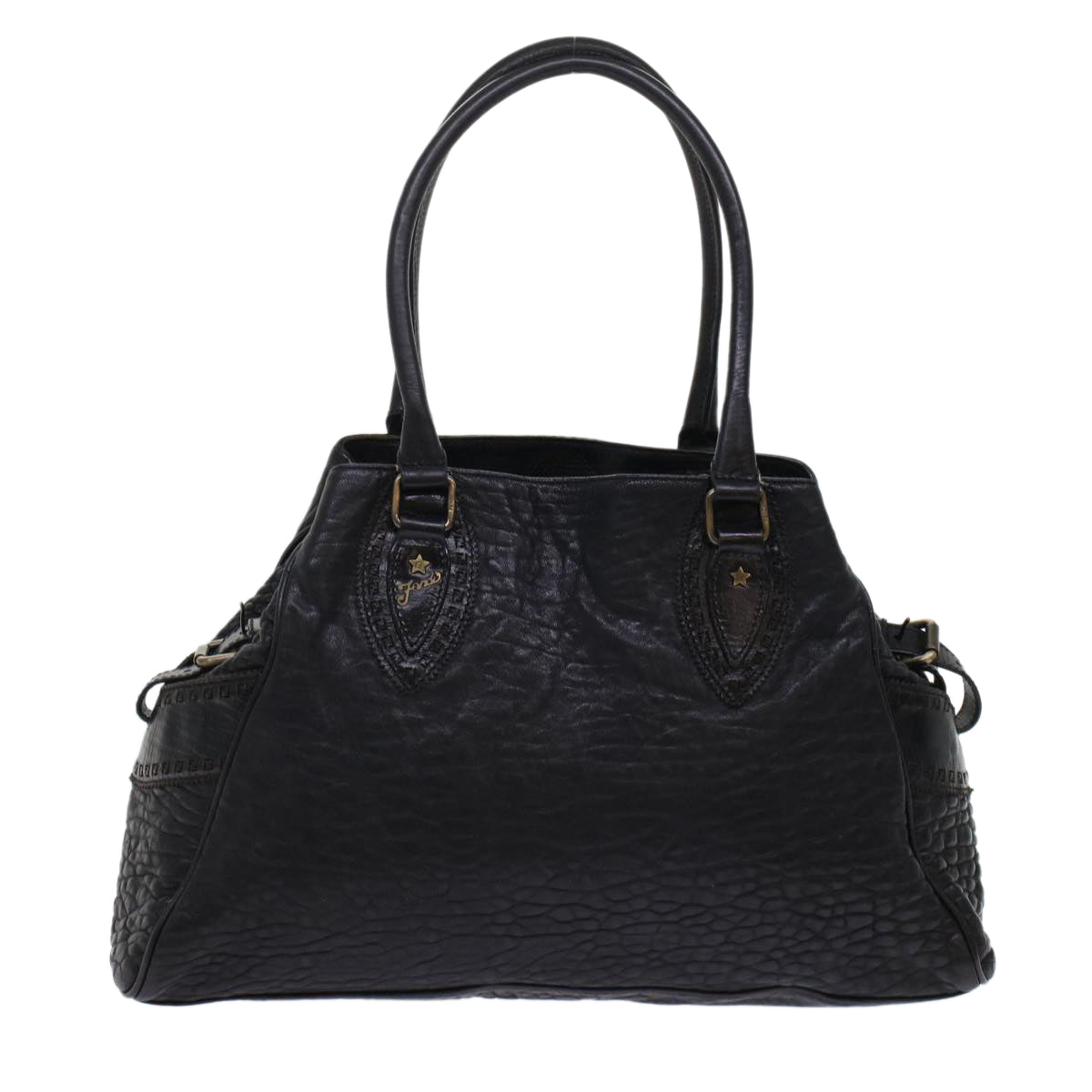 FENDI Shoulder Bag Leather Black bs6922