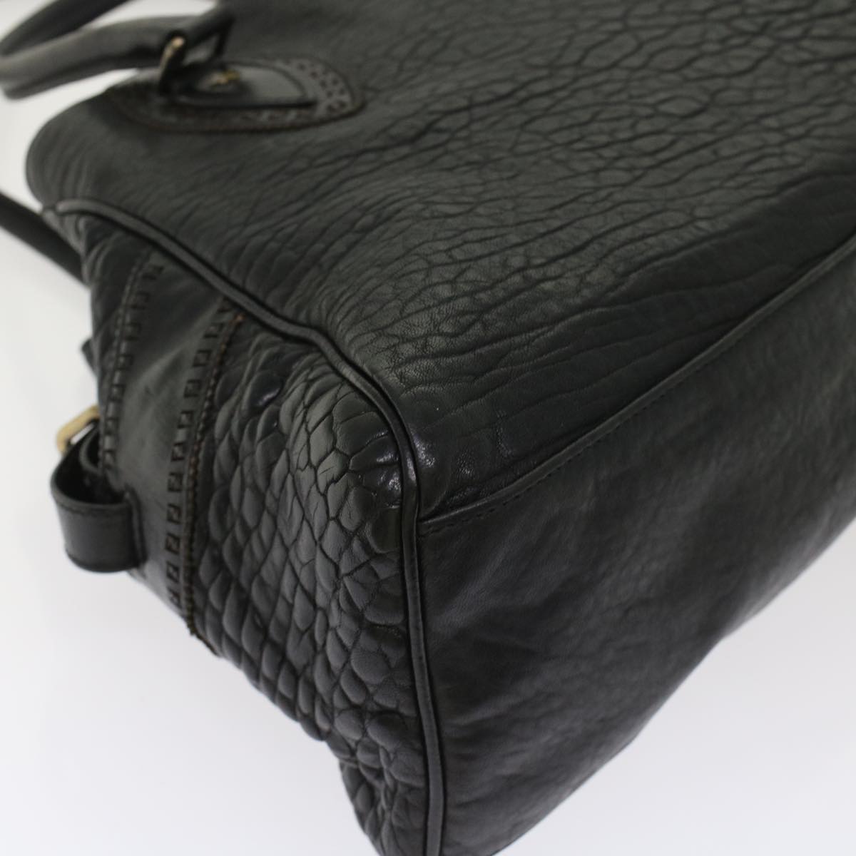 FENDI Shoulder Bag Leather Black bs6922
