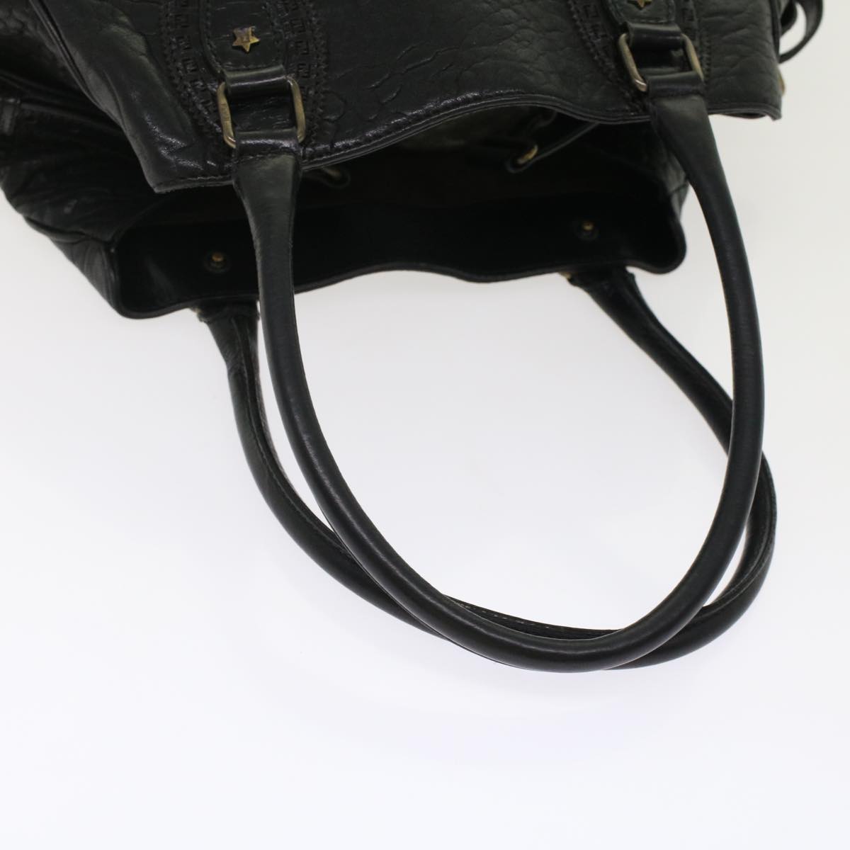 FENDI Shoulder Bag Leather Black bs6922