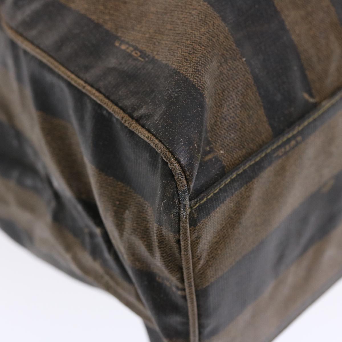 FENDI Pecan Canvas Tote Bag Coated Canvas Brown Black bs7173
