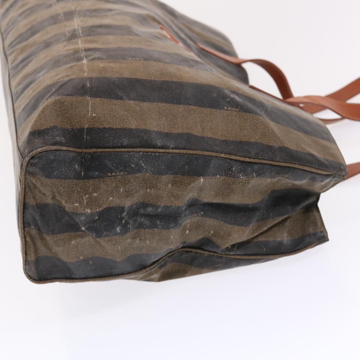 FENDI Pecan Canvas Tote Bag Coated Canvas Brown Black bs7173