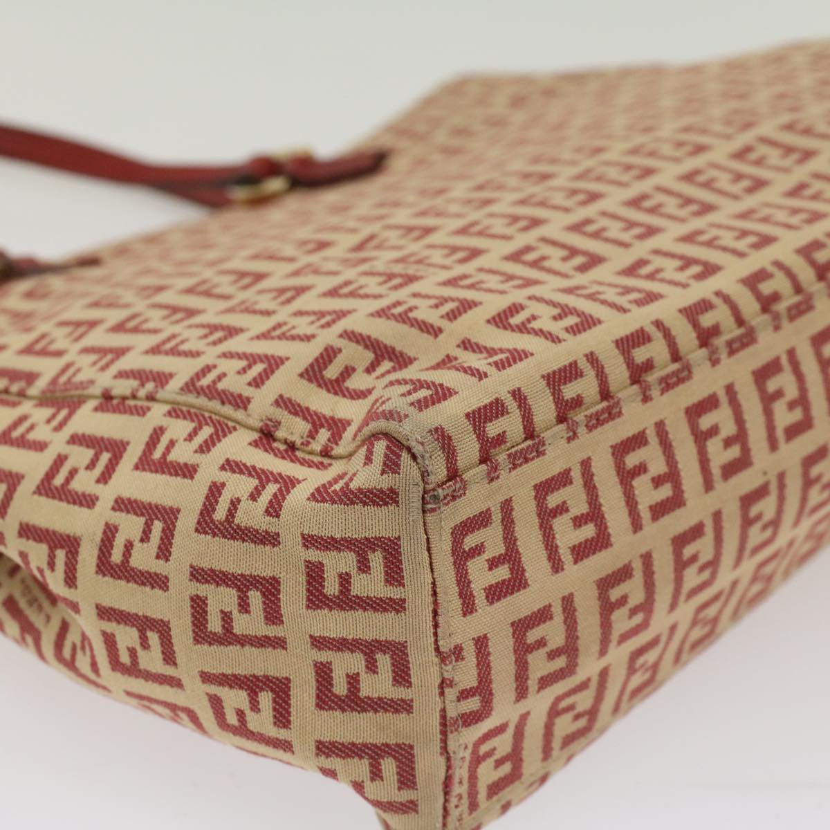 FENDI Zucchino Canvas Tote Bag Red bs7183
