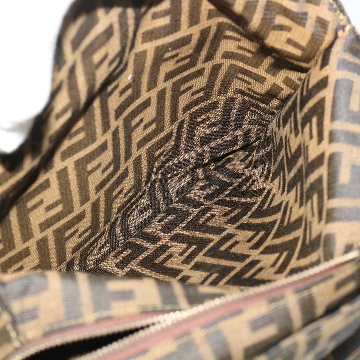FENDI Zucca Canvas Hand Bag 2way Black Brown bs7184