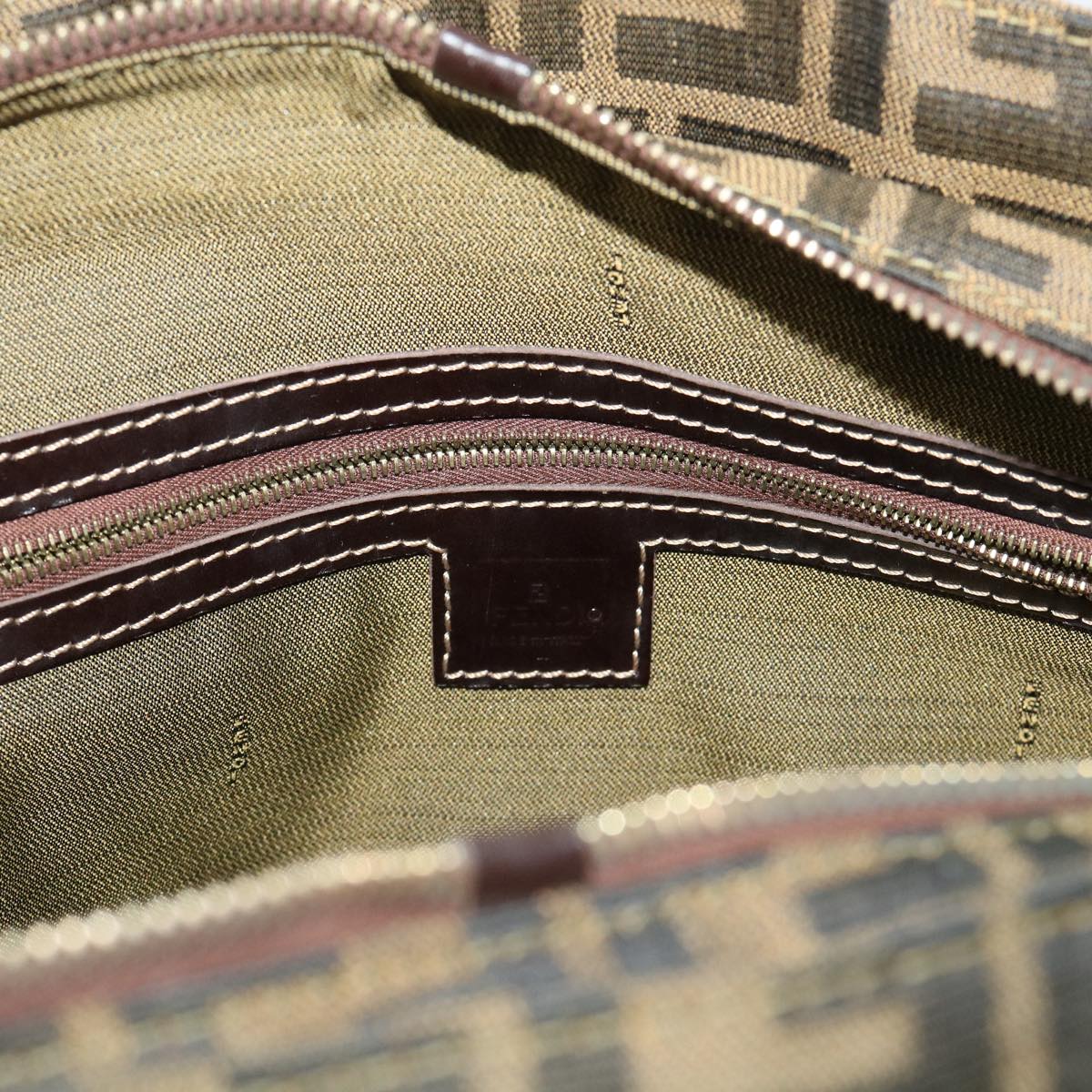 FENDI Zucca Canvas Hand Bag 2way Black Brown bs7184
