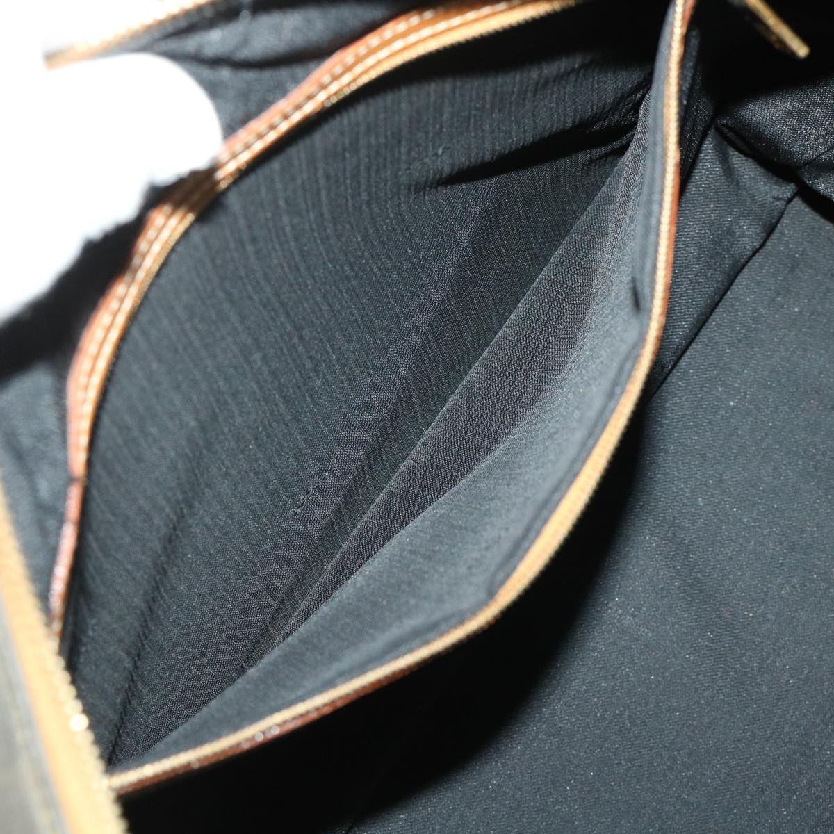 FENDI Pecan Canvas Shoulder Bag Black Brown bs7192