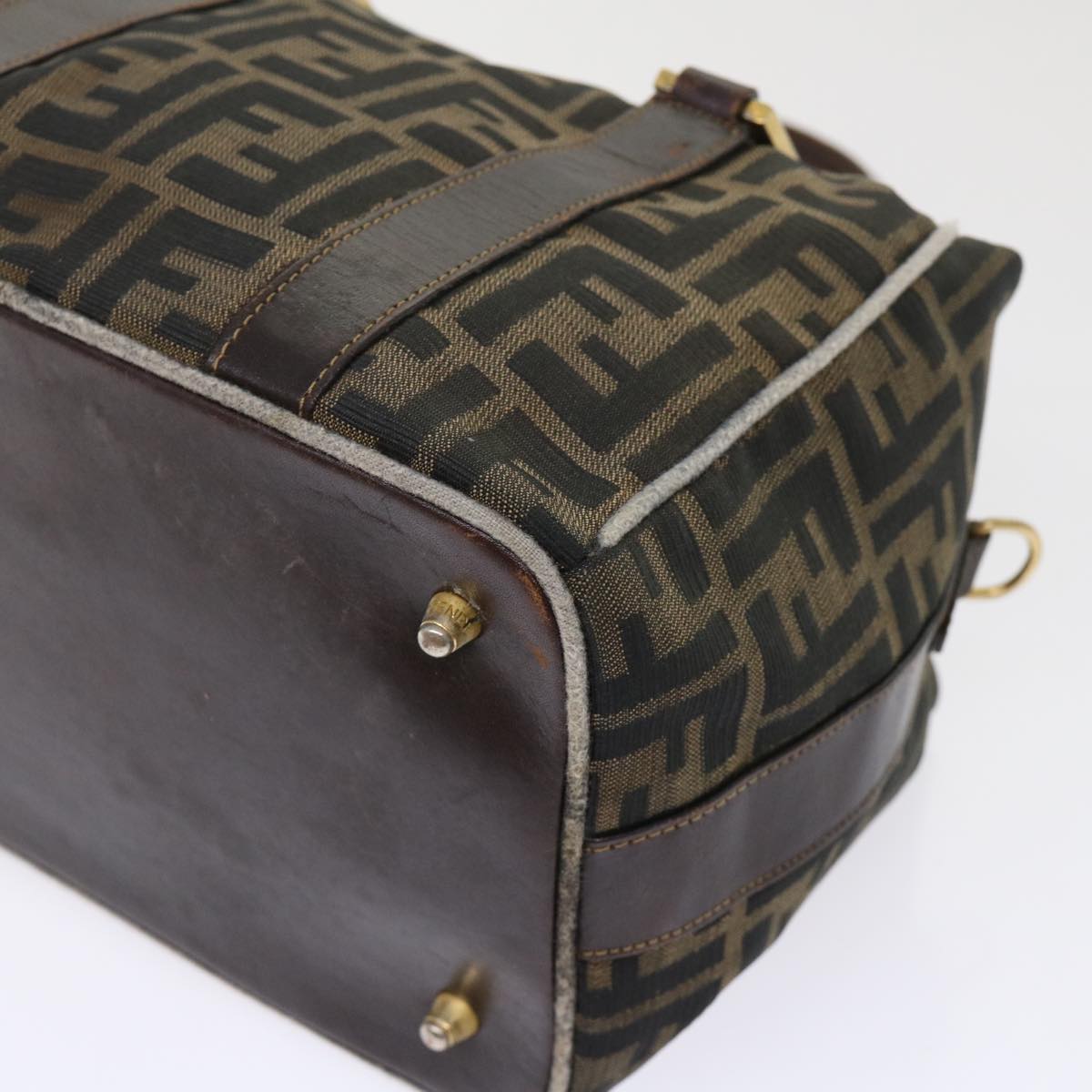 FENDI Zucca Canvas Hand Bag Black Brown bs7220