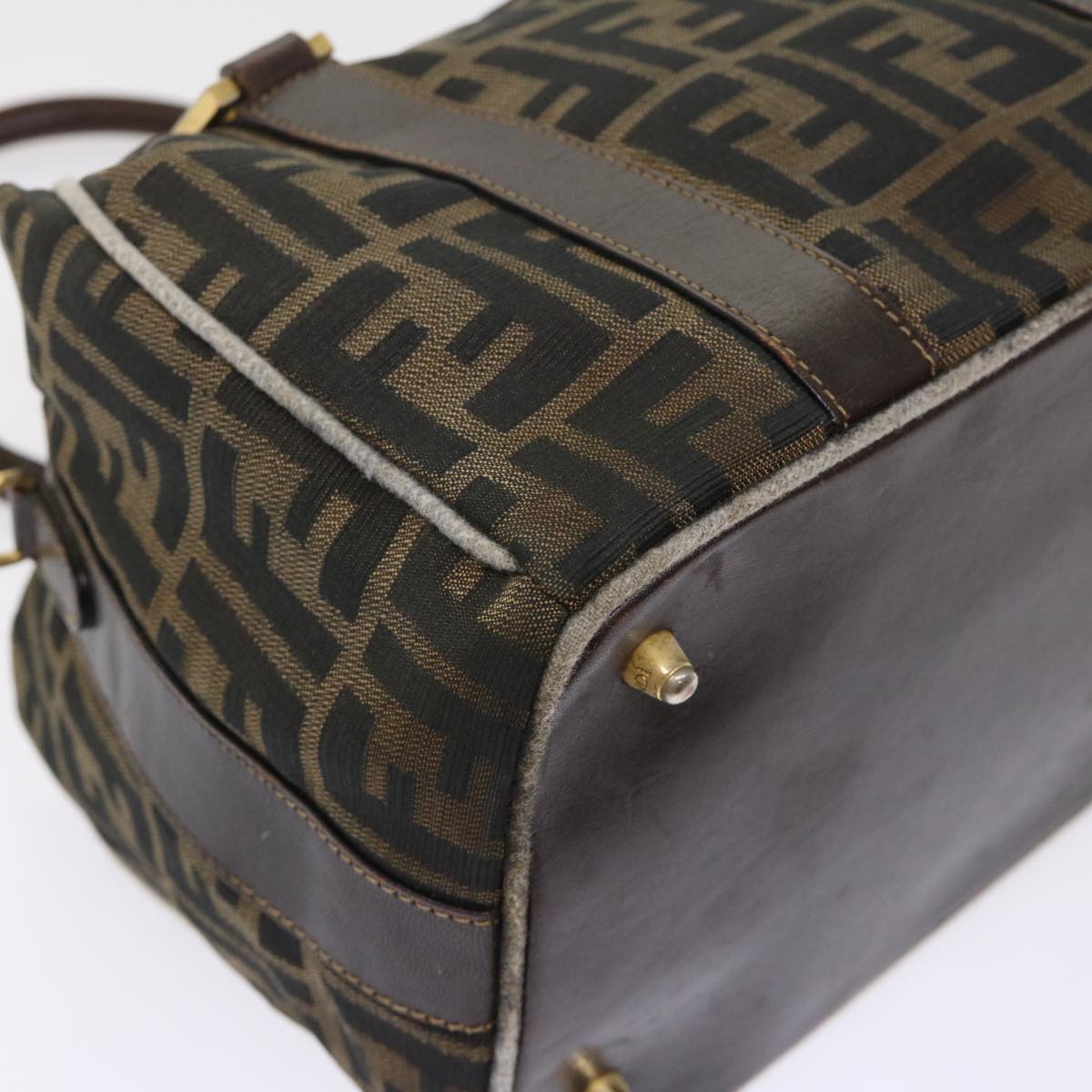 FENDI Zucca Canvas Hand Bag Black Brown bs7220