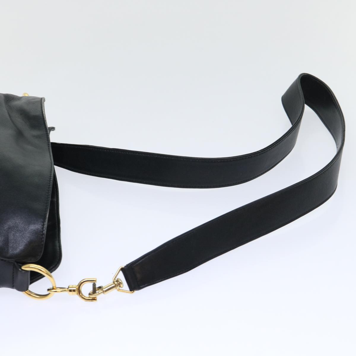 GUCCI Shoulder Bag Leather Black bs7234
