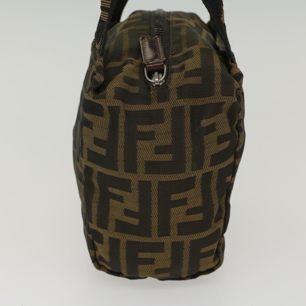 FENDI Zucca Canvas Hand Bag Black Brown bs7247
