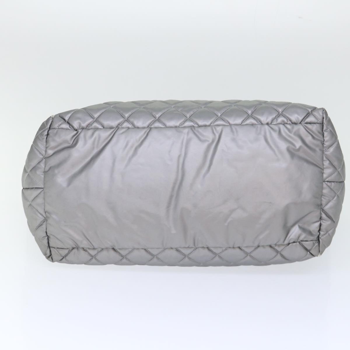 CHANEL Cococoon Hand Bag Nylon Silver CC bs7271