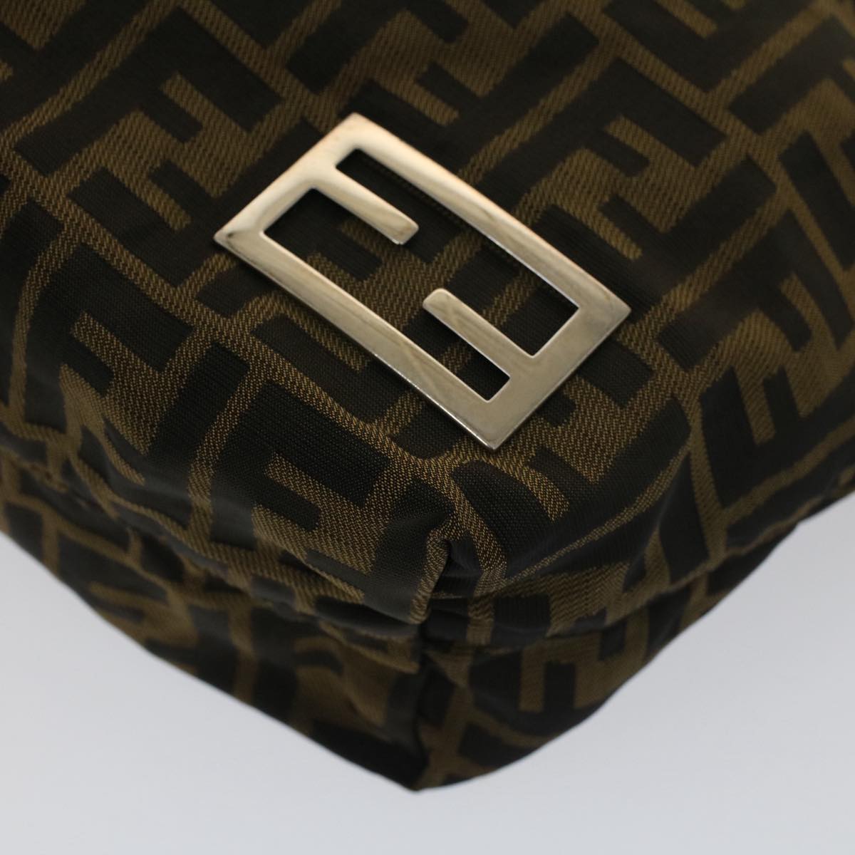 FENDI Zucca Canvas Shoulder Bag Black Brown bs7393