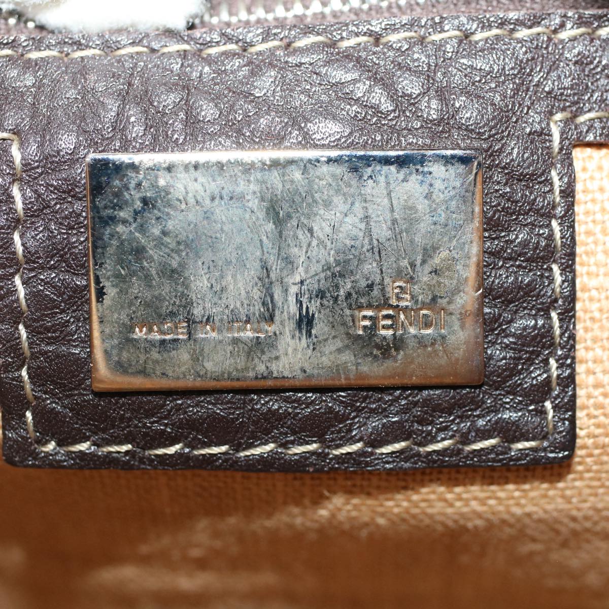 FENDI Zucca Canvas Shoulder Bag Black Brown bs7488