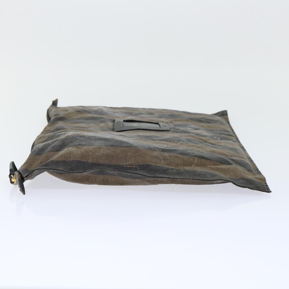 FENDI Pecan Canvas Clutch Shoulder Bag Coated Nylon 4Set Gray Brown bs7508