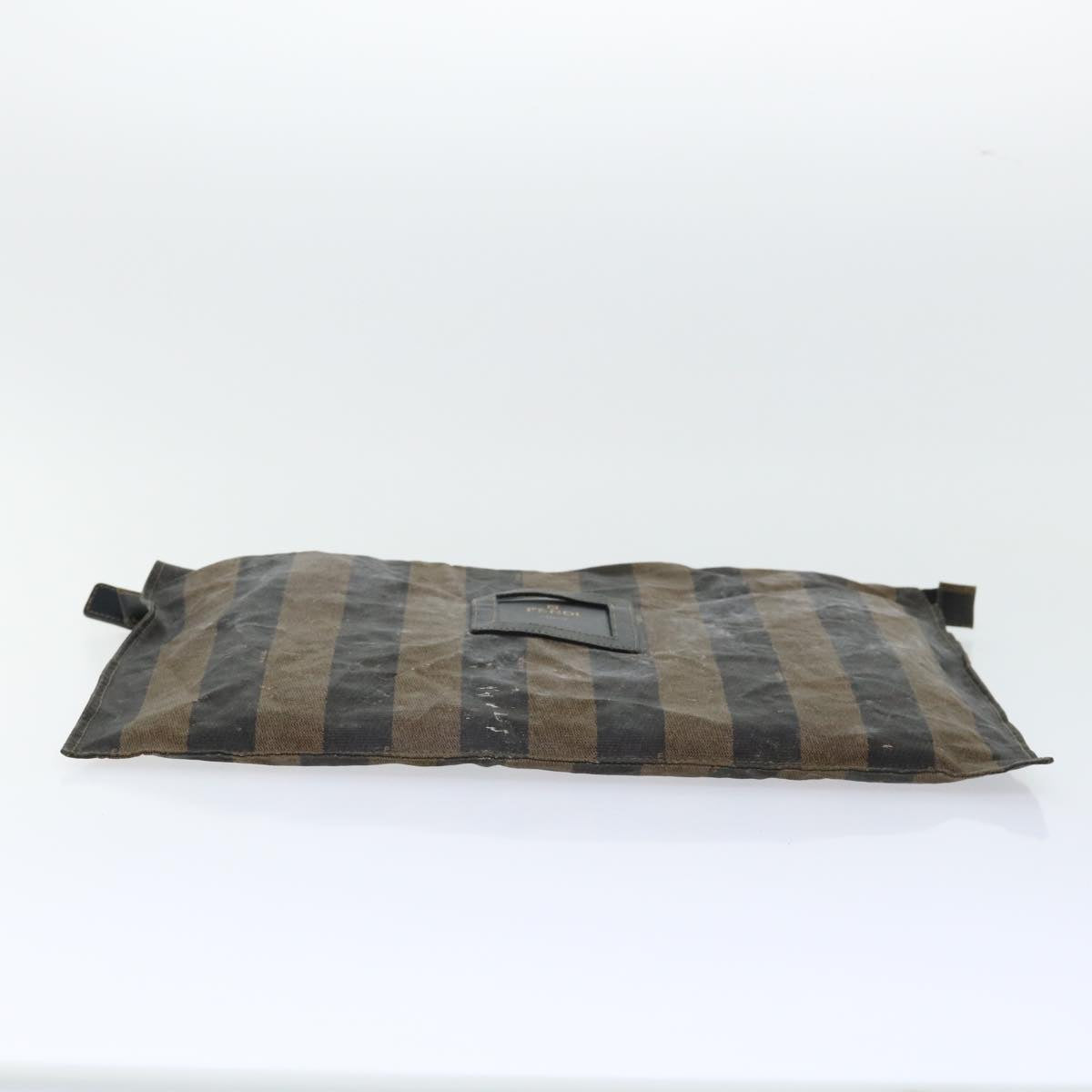 FENDI Pecan Canvas Clutch Shoulder Bag Coated Nylon 4Set Gray Brown bs7508