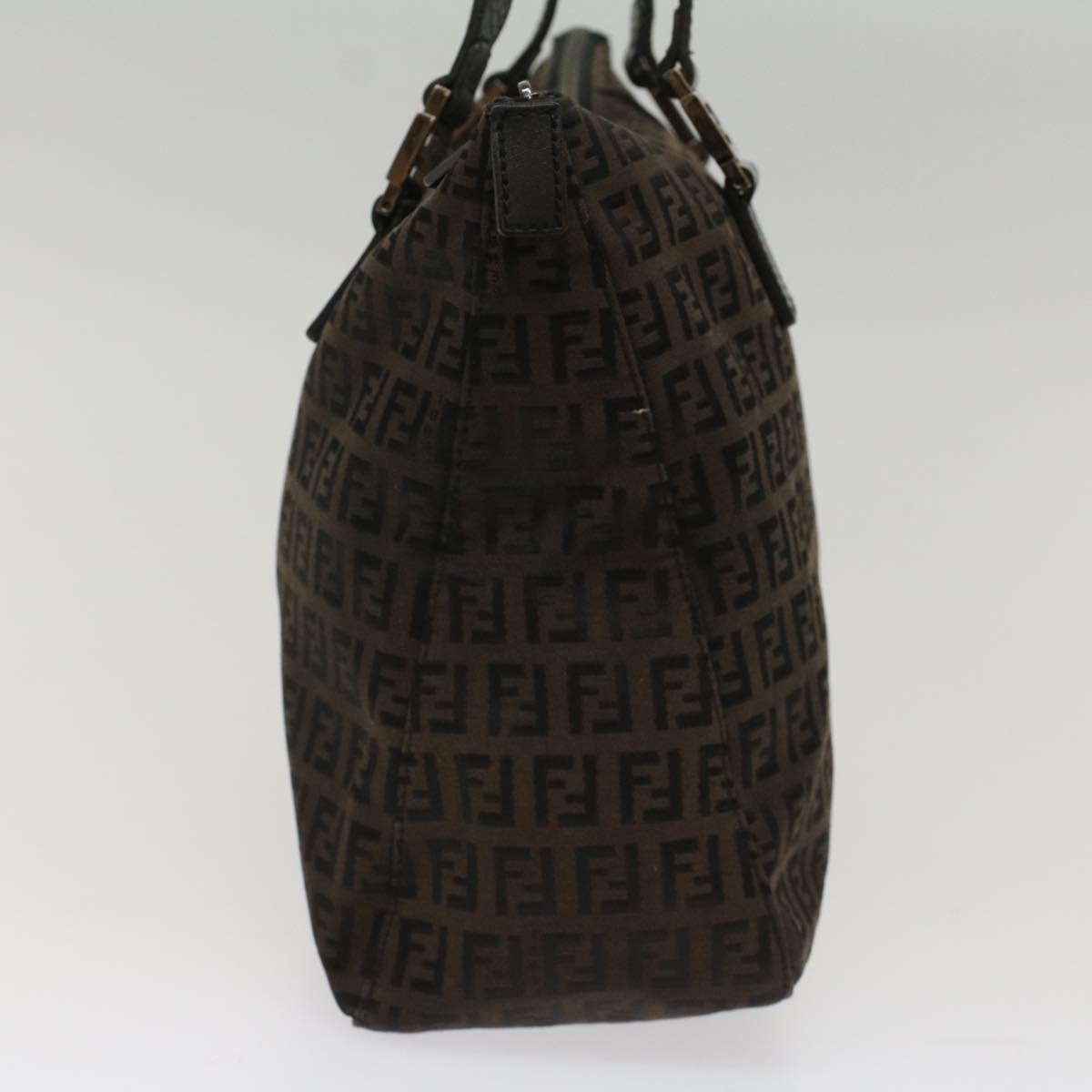 FENDI Zucchino Canvas Hand Bag Dark Brown bs7565