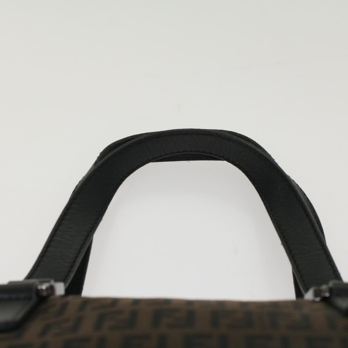FENDI Zucchino Canvas Hand Bag Dark Brown bs7565